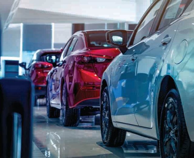car showroom with red and silver, value for money car