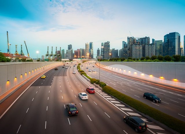 Cars on Singapore Highway