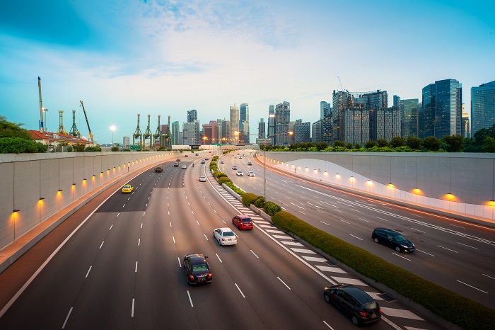 Cars on Singapore Highway