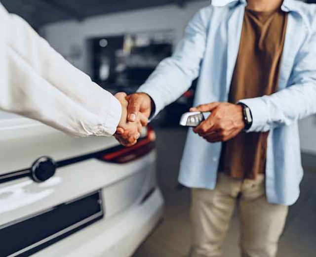 used car being sold to a new owner