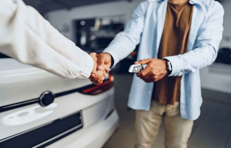 used car being sold to a new owner